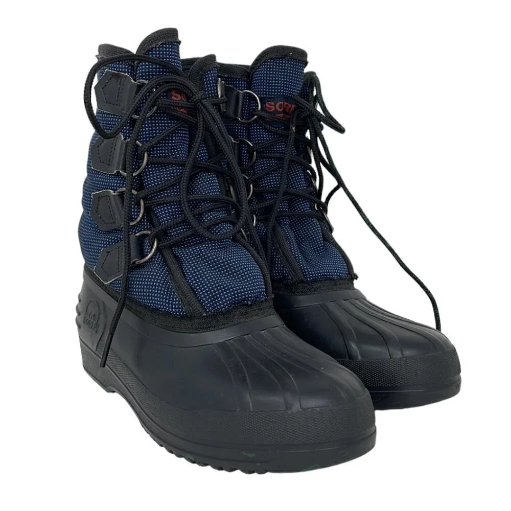 Sorel Snow Boot Lace Up Shoe Blue Black Size 6
